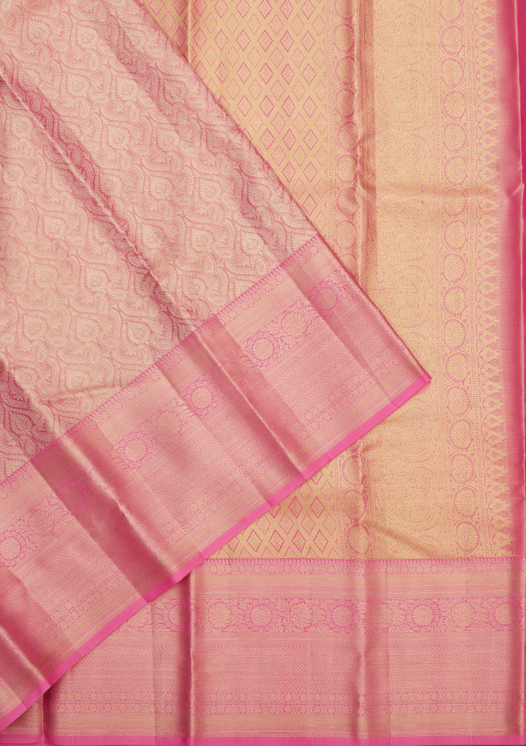 Pink Zariwork Pure Silk Saree-Koskii