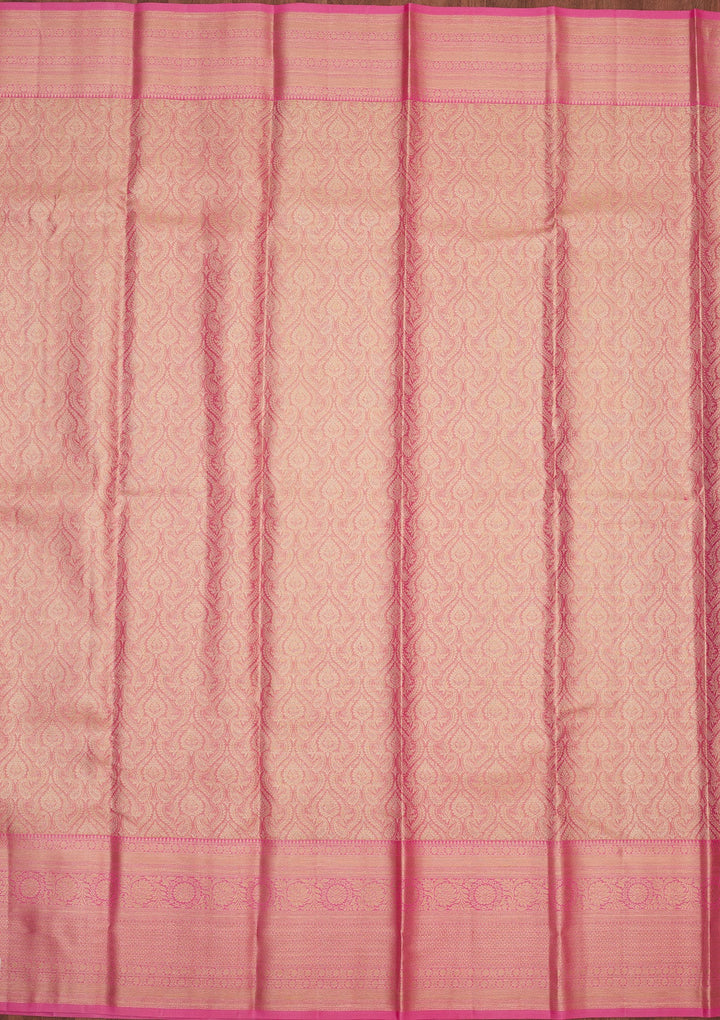 Pink Zariwork Pure Silk Saree-Koskii
