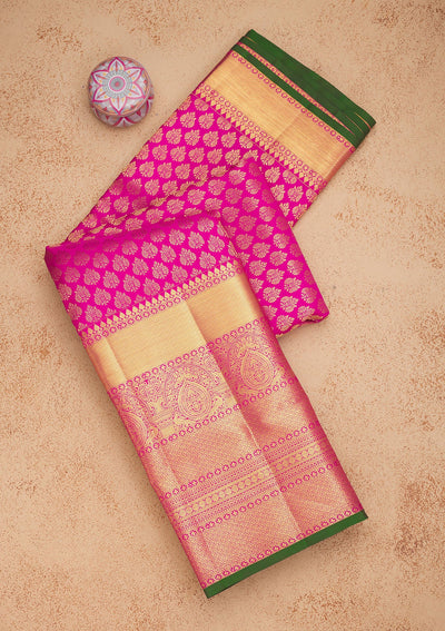 Pink Zariwork Pure Silk Saree-Koskii