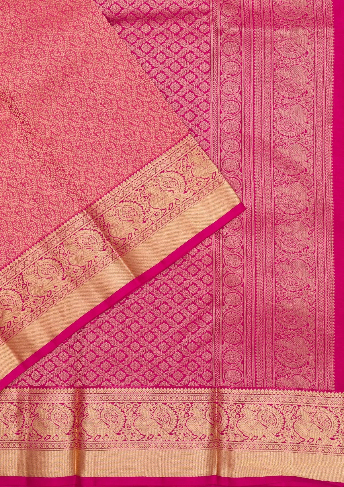 Pink Zariwork Pure Silk Saree-Koskii