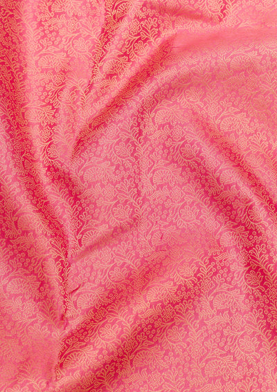 Pink Zariwork Pure Silk Saree-Koskii