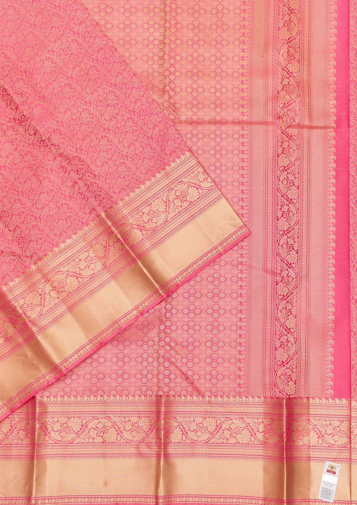 Pink Zariwork Pure Silk Saree-Koskii