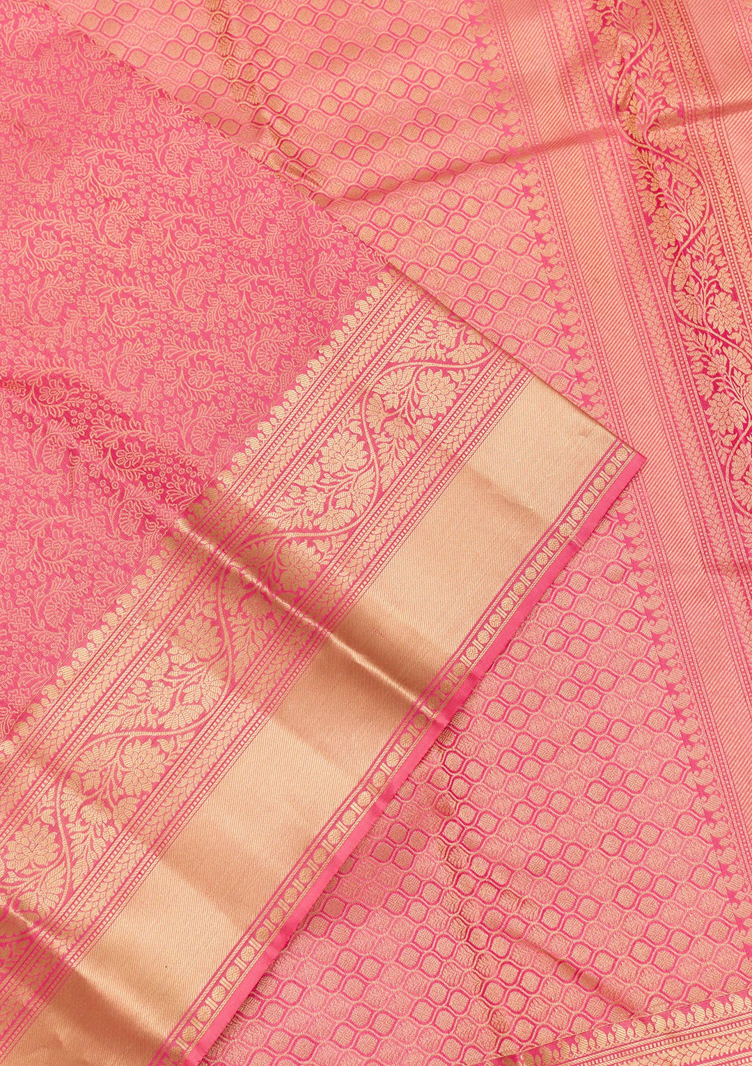 Pink Zariwork Pure Silk Saree-Koskii