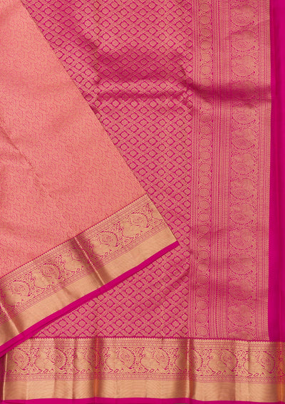 Pink Zariwork Pure Silk Saree-Koskii