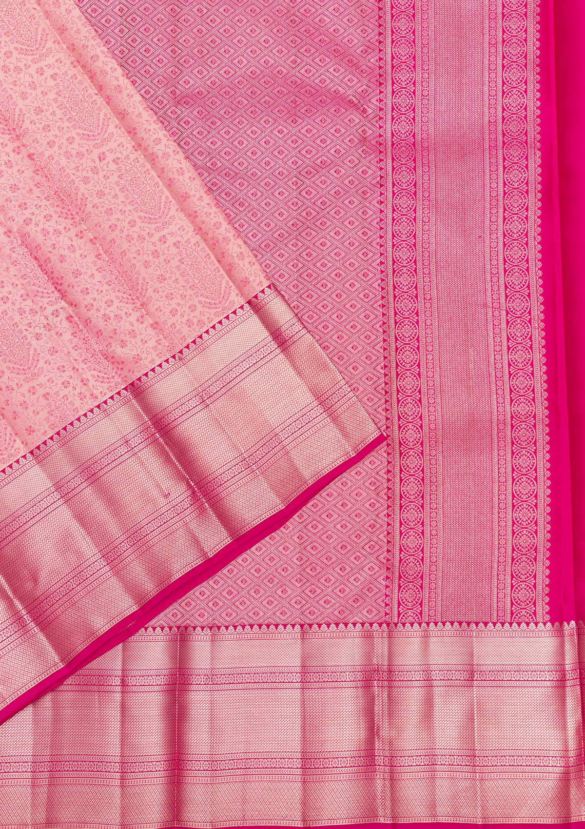 Pink Zariwork Pure Silk Saree-Koskii