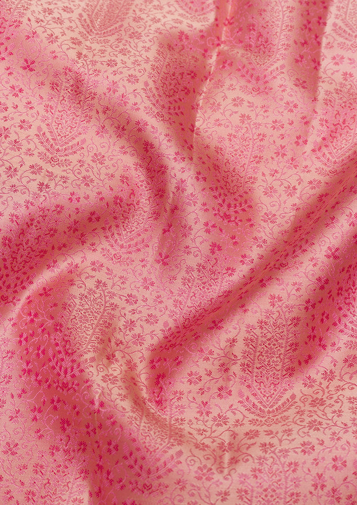 Pink Zariwork Pure Silk Saree-Koskii
