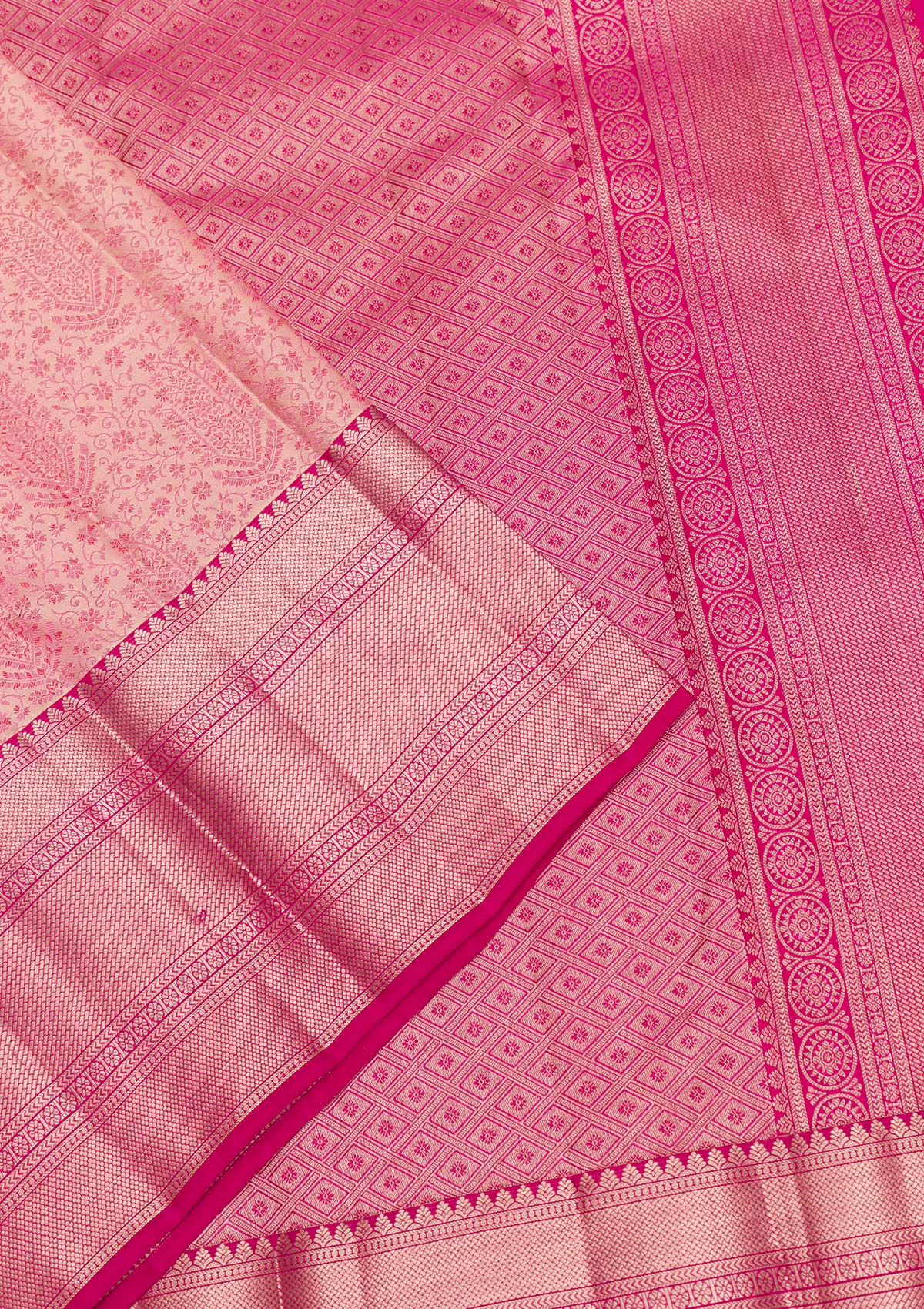 Pink Zariwork Pure Silk Saree-Koskii