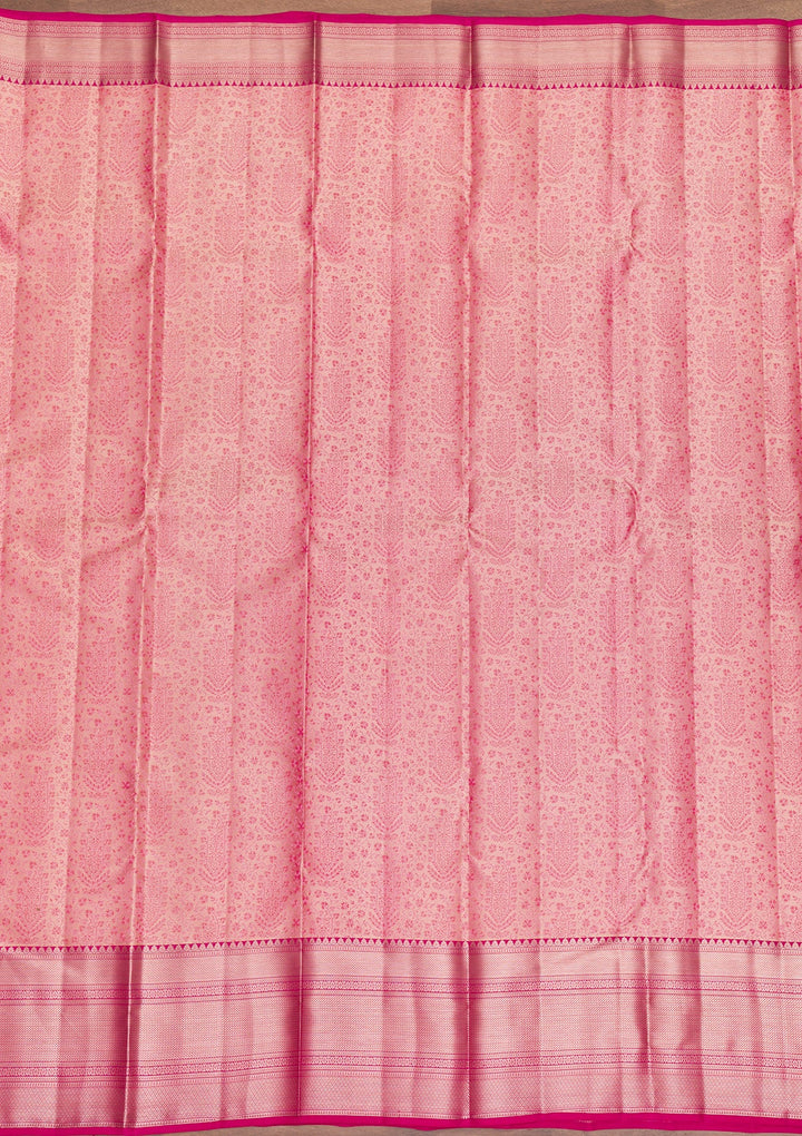 Pink Zariwork Pure Silk Saree-Koskii