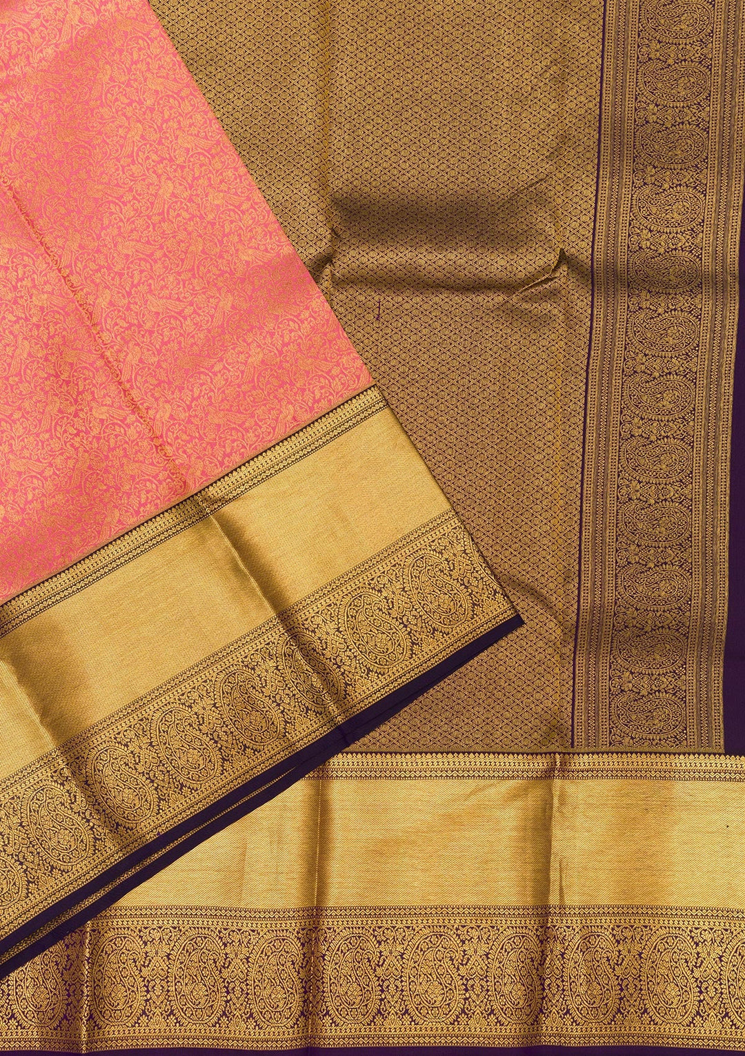 Pink Zariwork Pure Silk Saree-Koskii