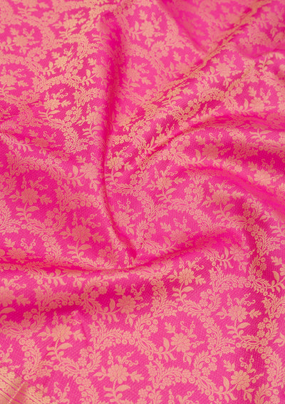 Pink Zariwork Pure Silk Saree-Koskii