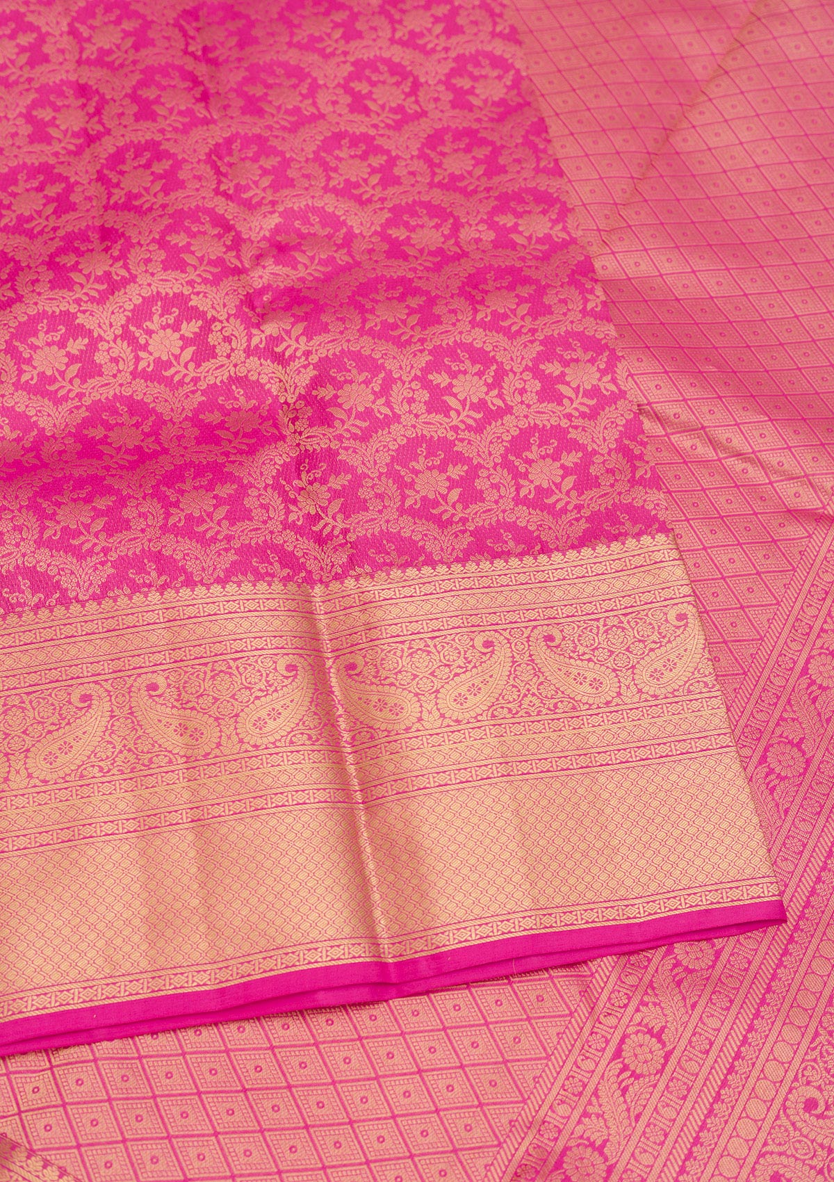 Pink Zariwork Pure Silk Saree-Koskii