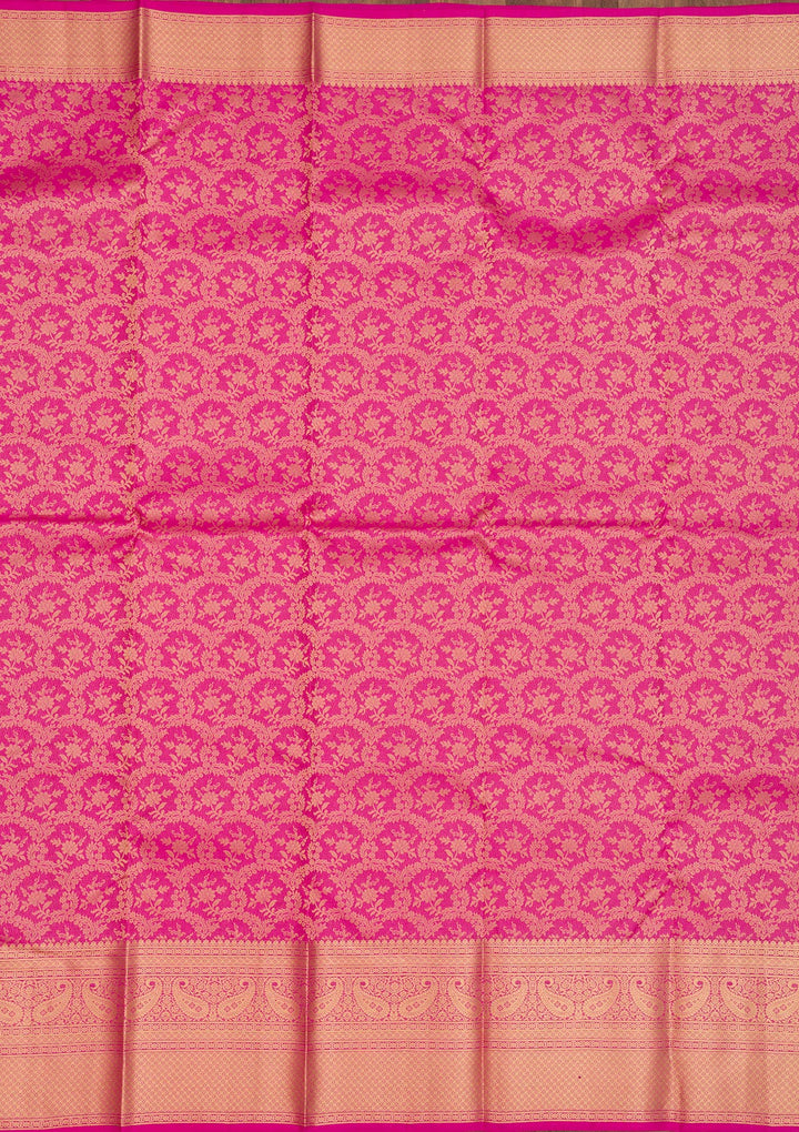 Pink Zariwork Pure Silk Saree-Koskii