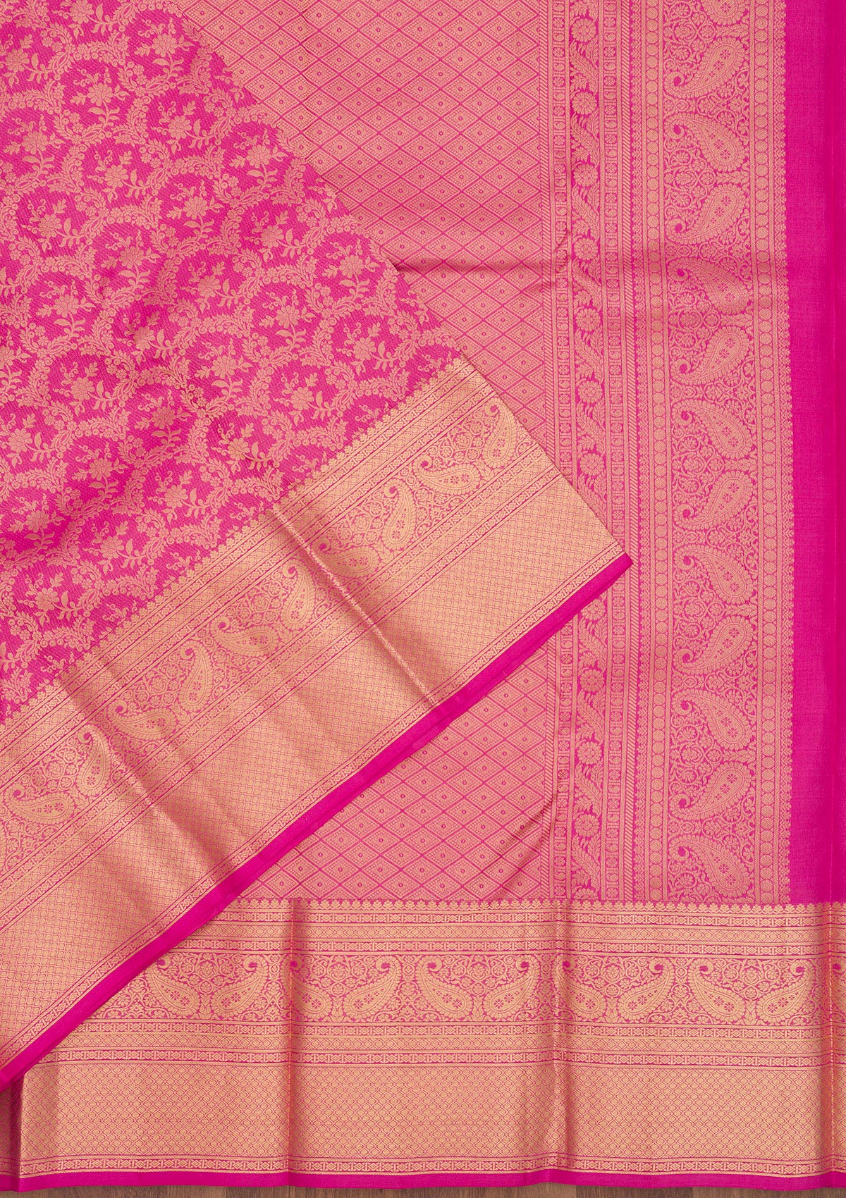 Pink Zariwork Pure Silk Saree-Koskii