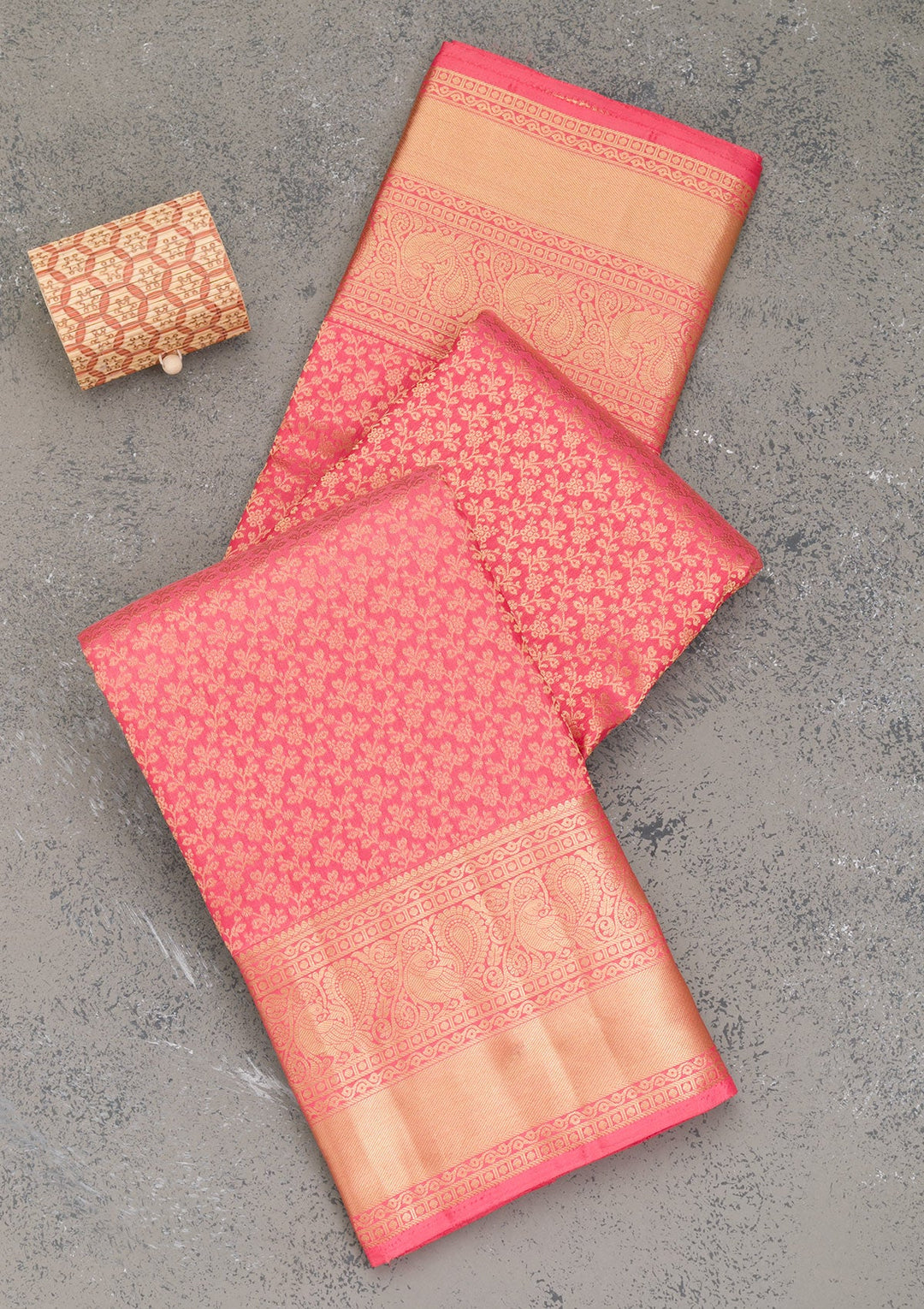 Pink Zariwork Pure Silk Saree-Koskii