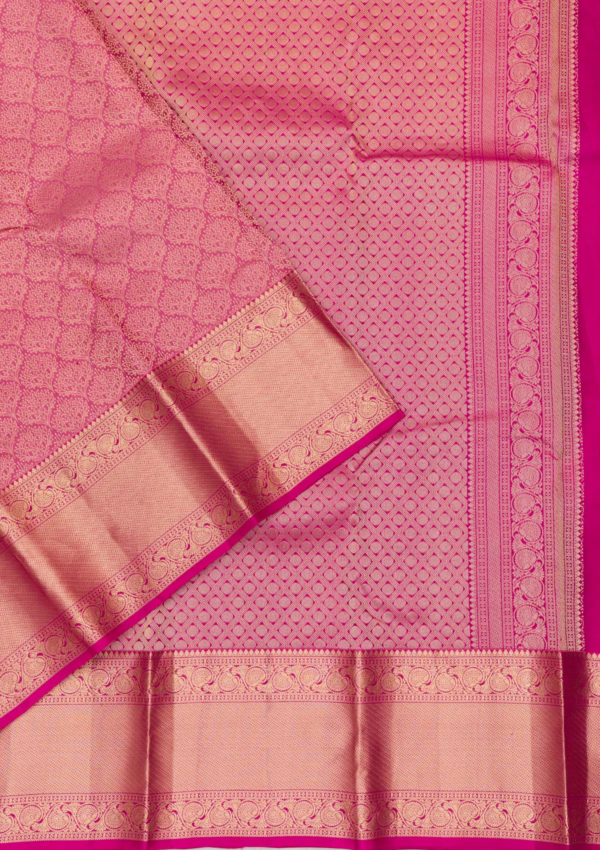 Pink Zariwork Pure Silk Saree-Koskii