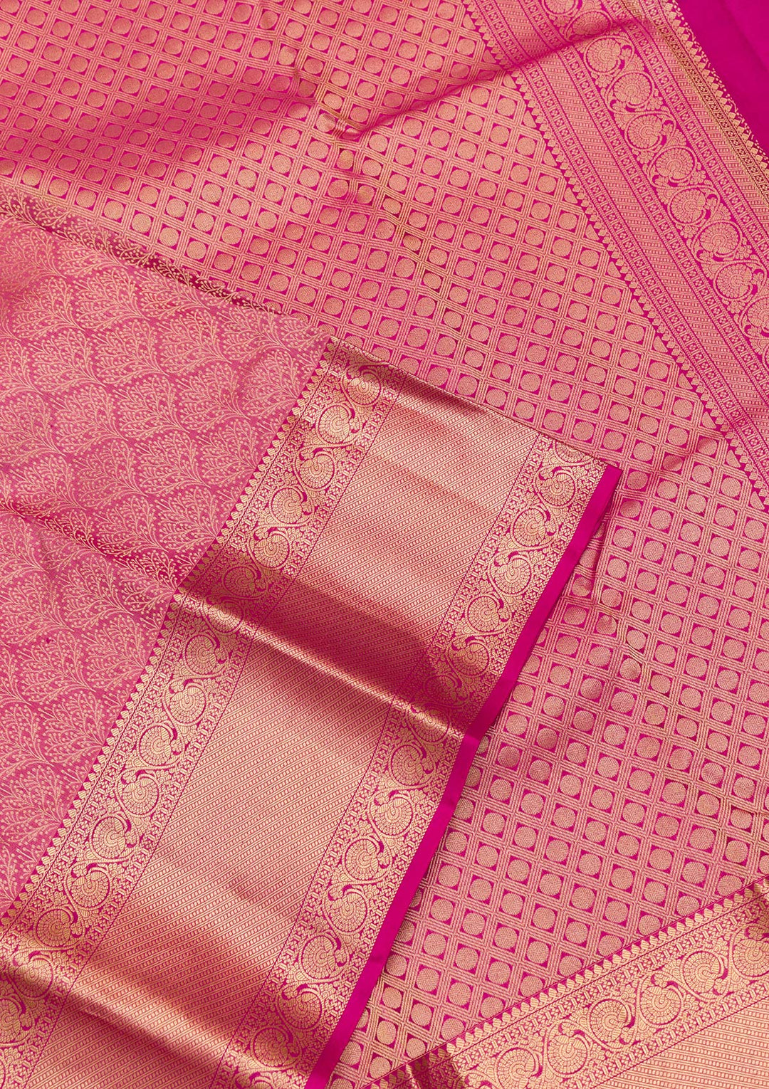 Pink Zariwork Pure Silk Saree-Koskii
