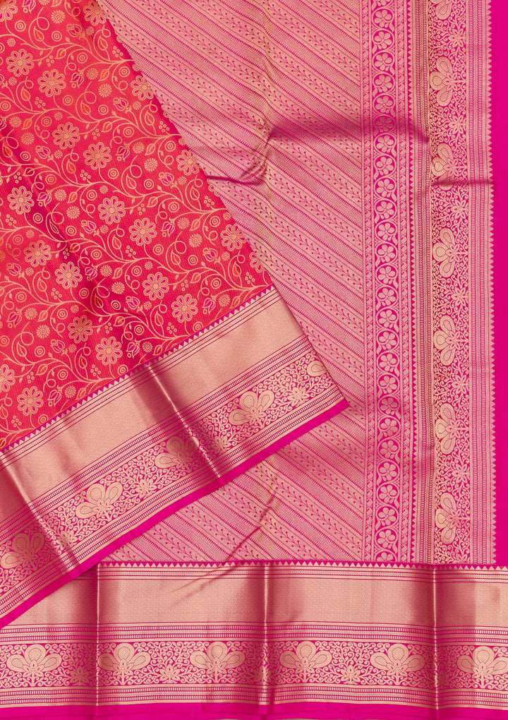 Pink Zariwork Pure Silk Saree-Koskii