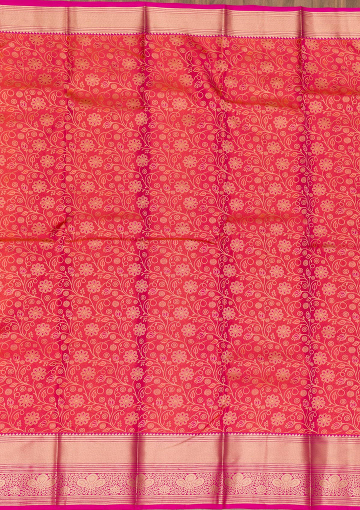 Pink Zariwork Pure Silk Saree-Koskii