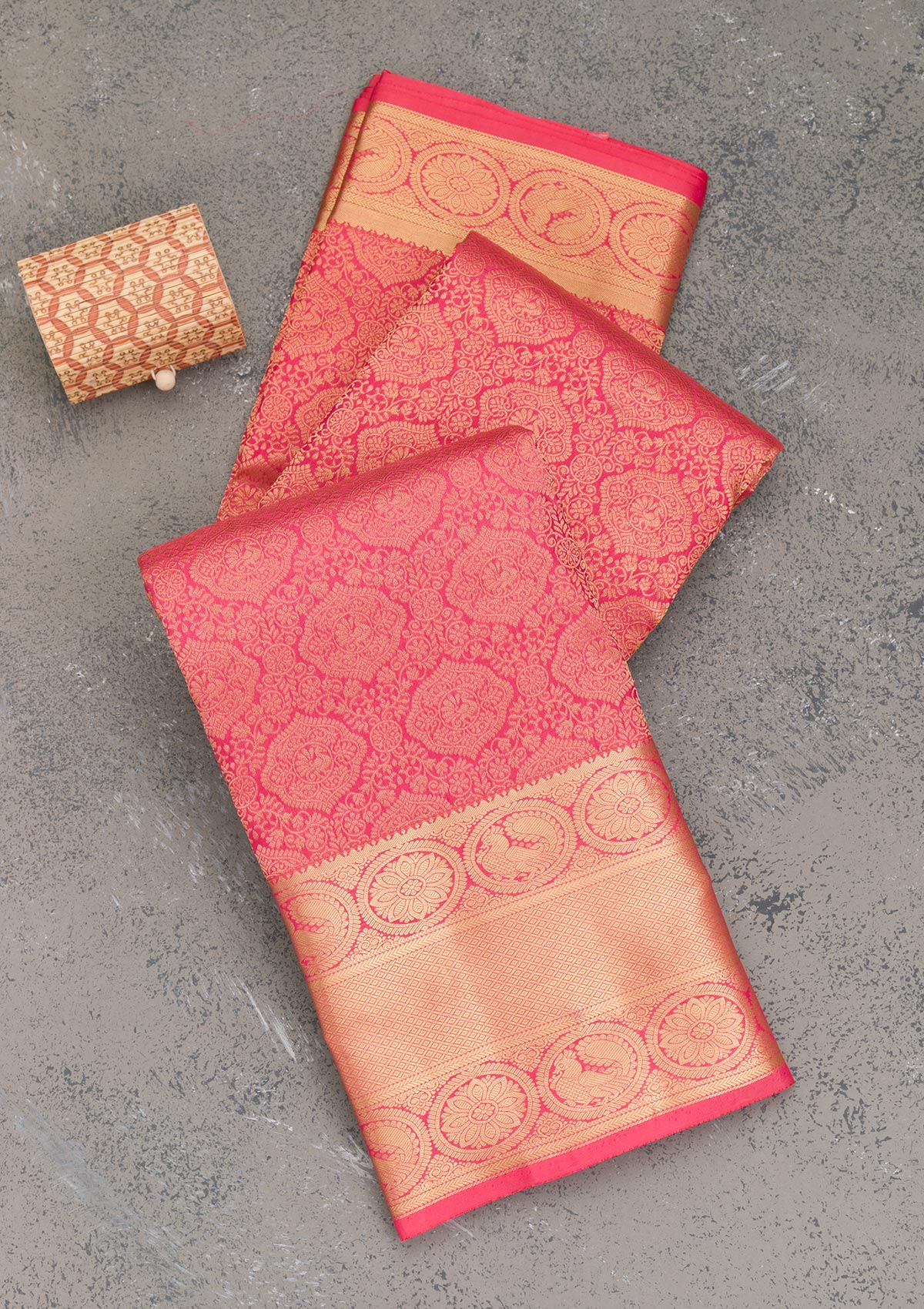 Pink Zariwork Pure Silk Saree-Koskii