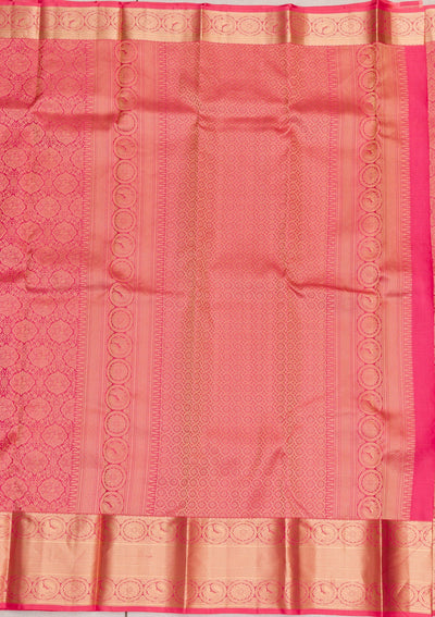 Pink Zariwork Pure Silk Saree-Koskii