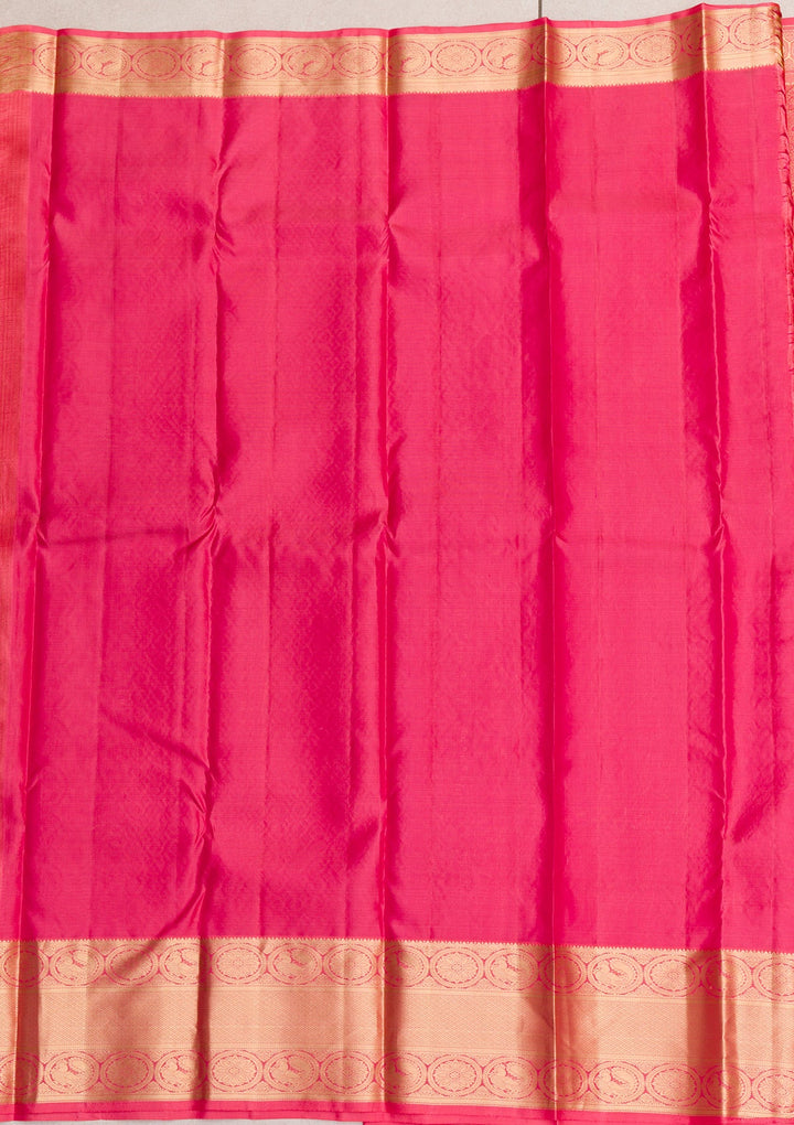 Pink Zariwork Pure Silk Saree-Koskii