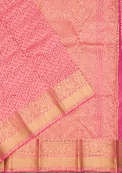 Pink Zariwork Pure Silk Saree-Koskii