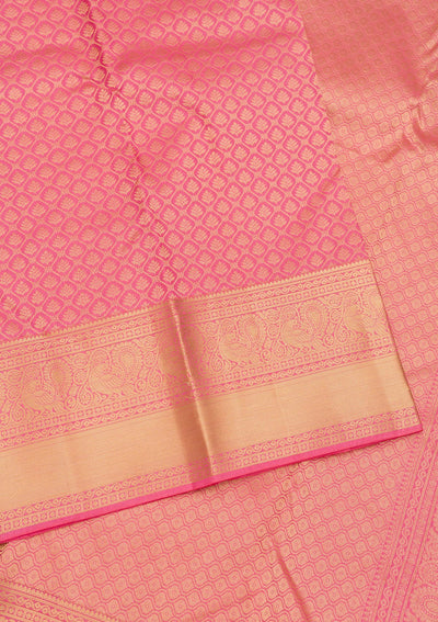 Pink Zariwork Pure Silk Saree-Koskii