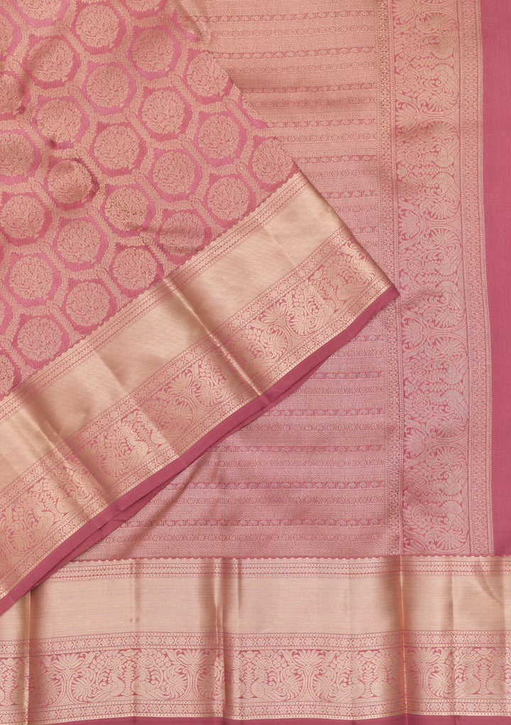 Pink Zariwork Pure Silk Saree-Koskii