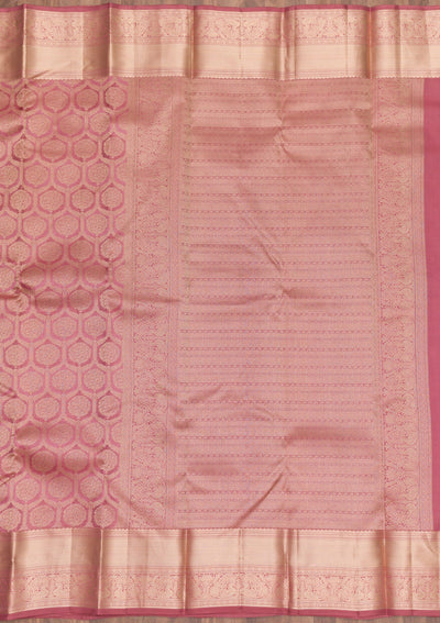 Pink Zariwork Pure Silk Saree-Koskii