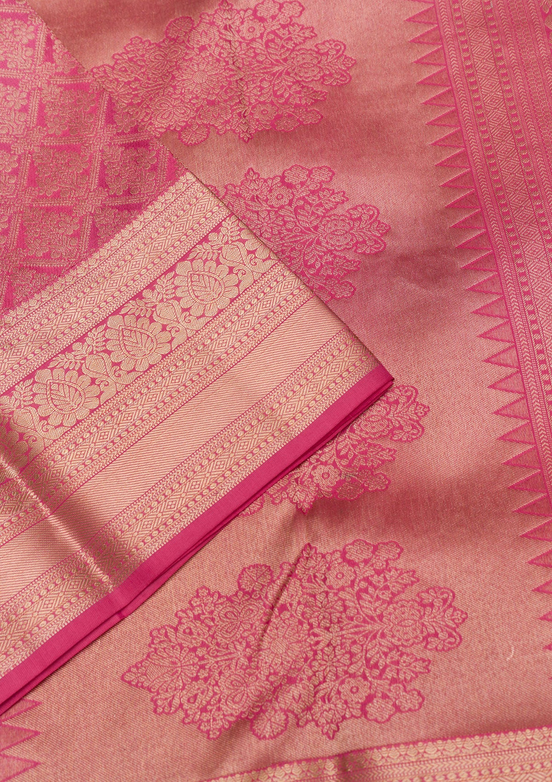 Pink Zariwork Pure Silk Saree-Koskii