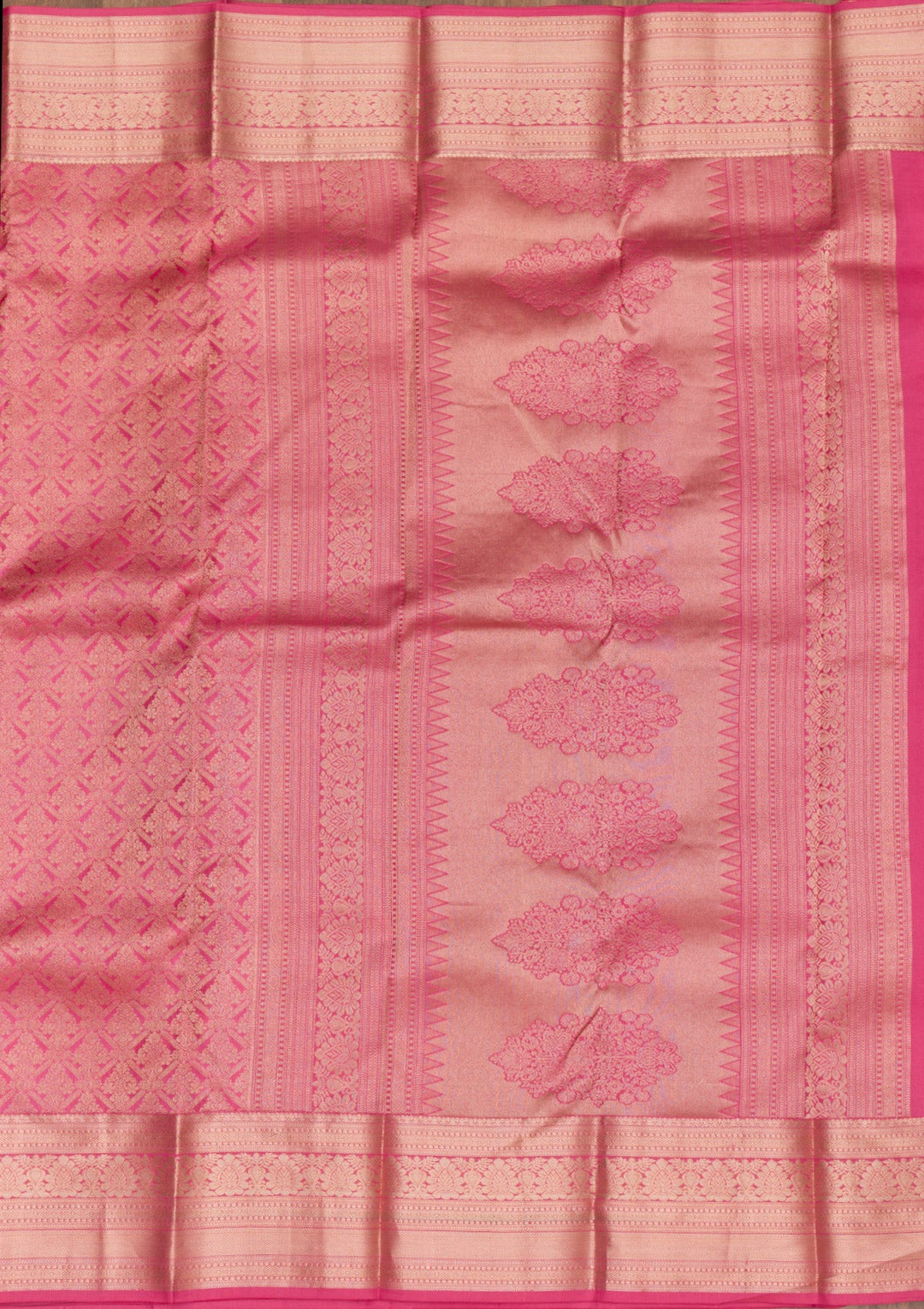 Pink Zariwork Pure Silk Saree-Koskii