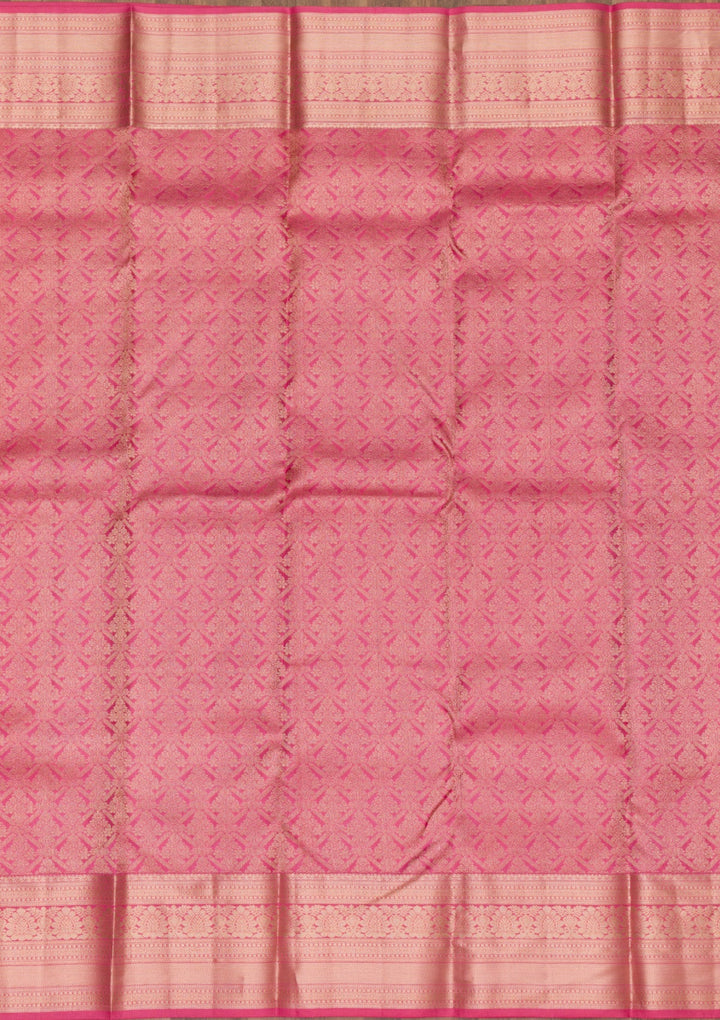 Pink Zariwork Pure Silk Saree-Koskii
