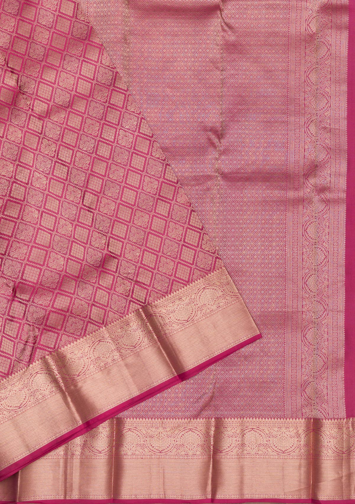 Pink Zariwork Pure Silk Saree-Koskii