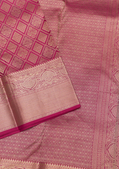 Pink Zariwork Pure Silk Saree-Koskii