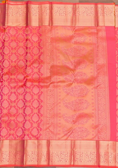 Pink Zariwork Pure Silk Saree-Koskii