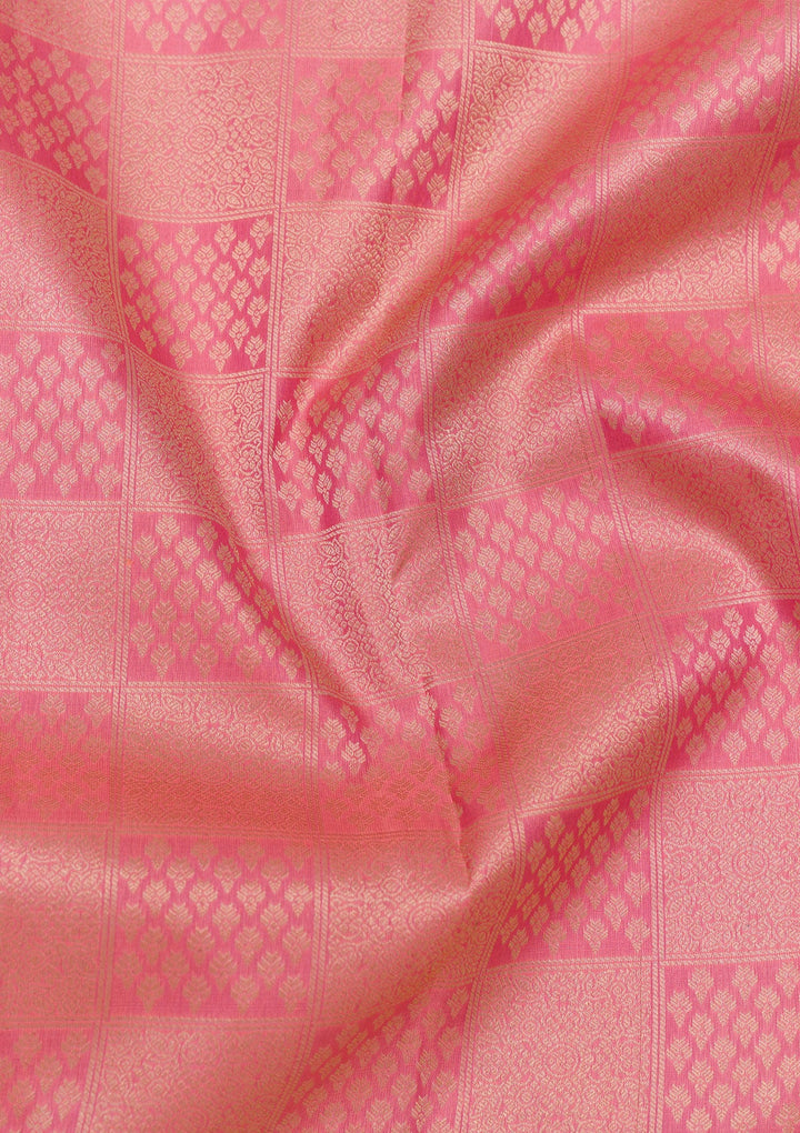 Pink Zariwork Pure Silk Saree-Koskii