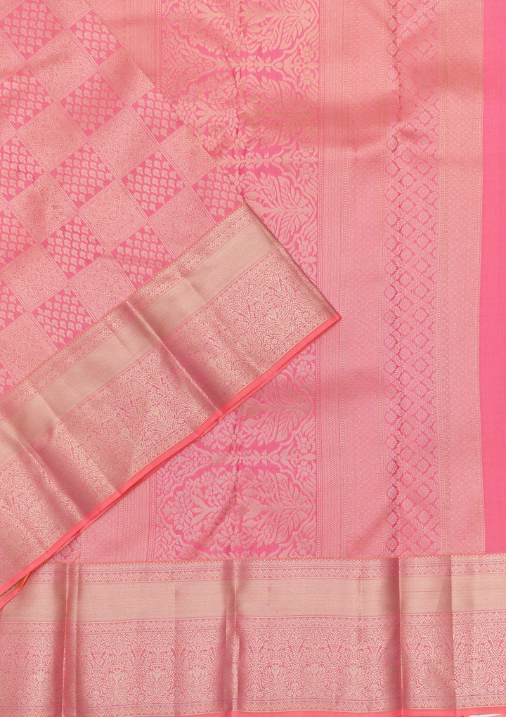 Pink Zariwork Pure Silk Saree-Koskii