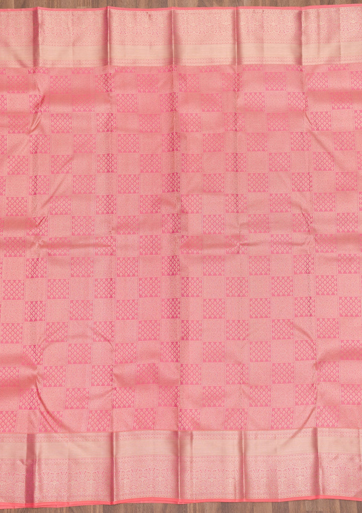 Pink Zariwork Pure Silk Saree-Koskii