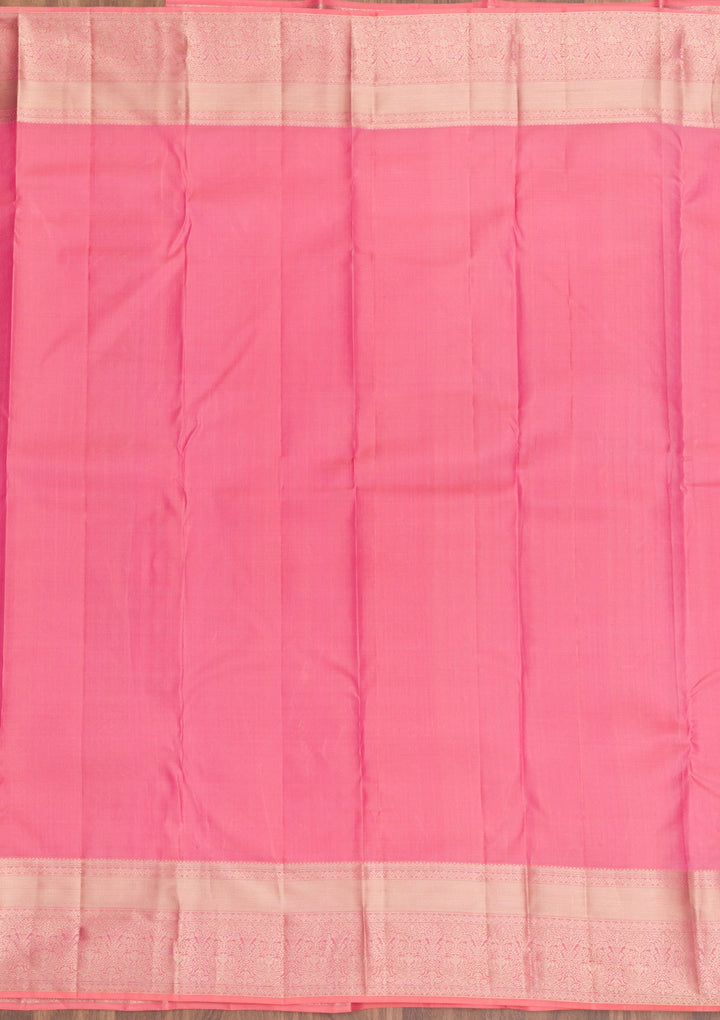 Pink Zariwork Pure Silk Saree-Koskii