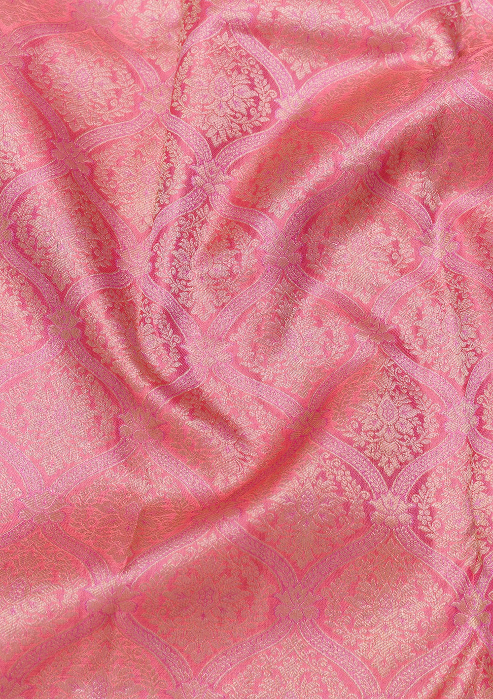Pink Zariwork Pure Silk Saree-Koskii