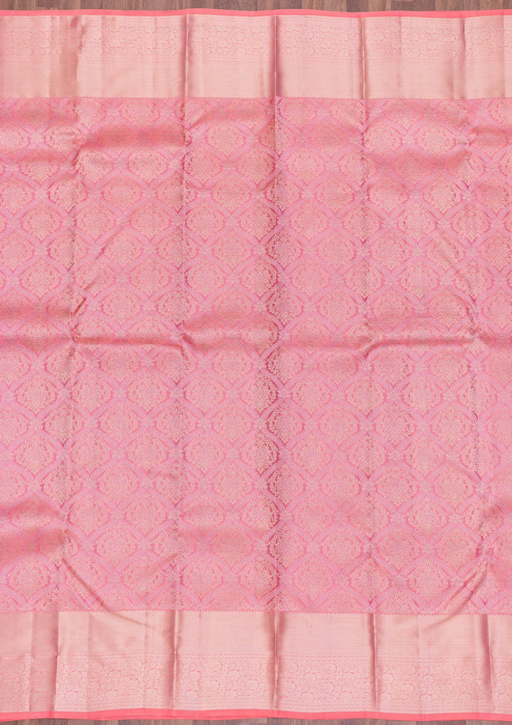 Pink Zariwork Pure Silk Saree-Koskii