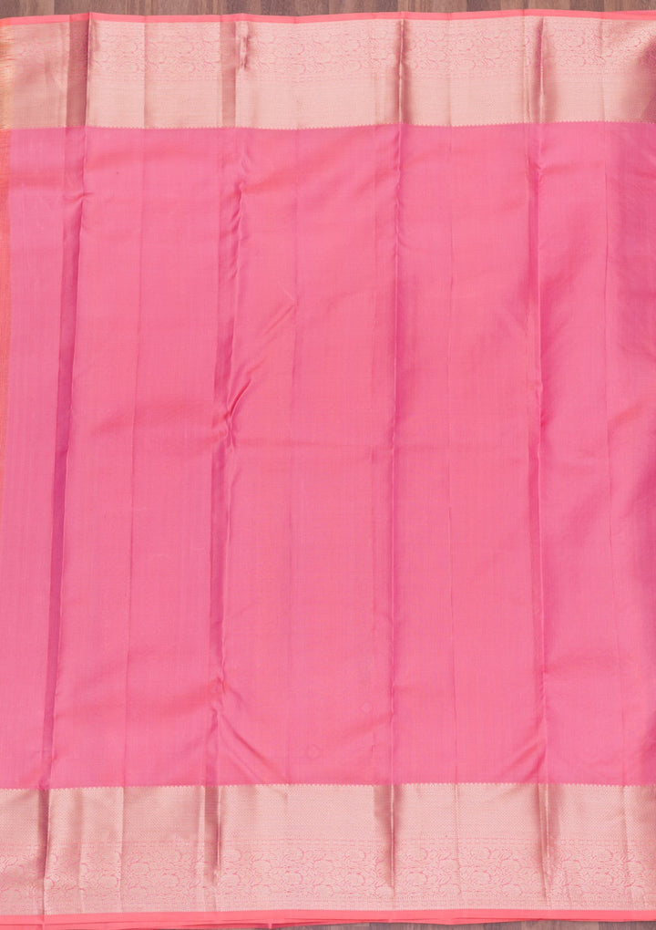 Pink Zariwork Pure Silk Saree-Koskii