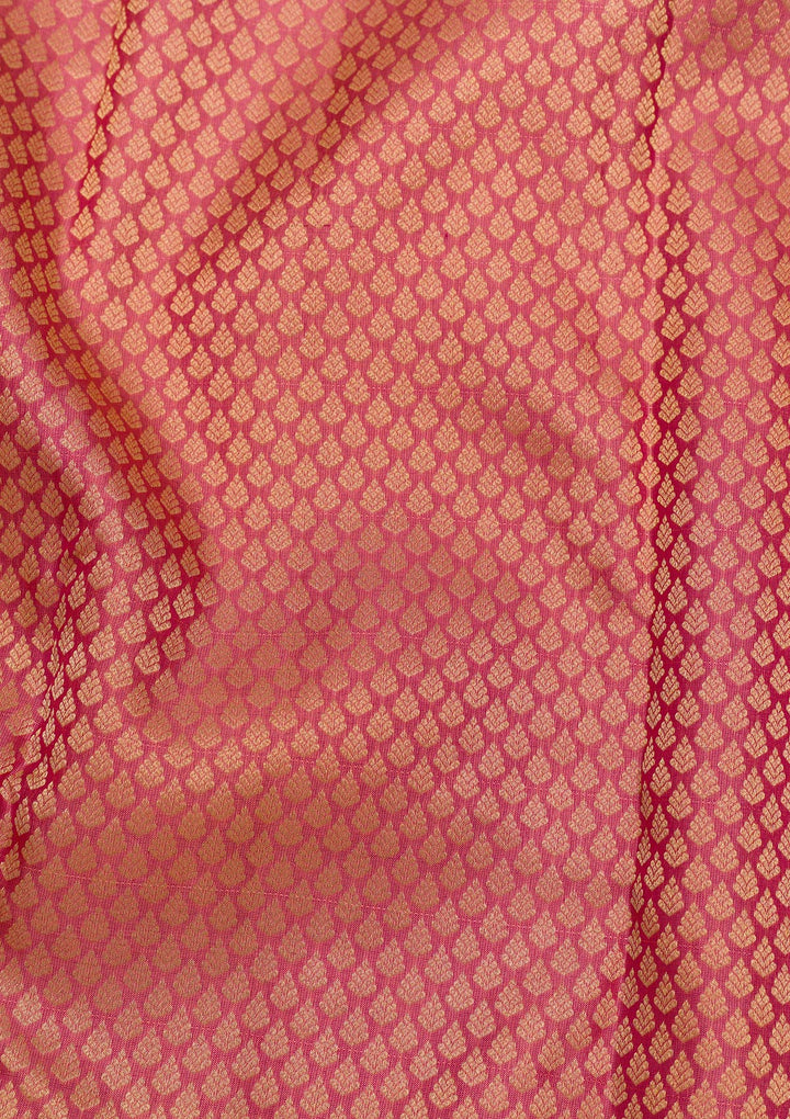 Pink Zariwork Pure Silk Saree-Koskii