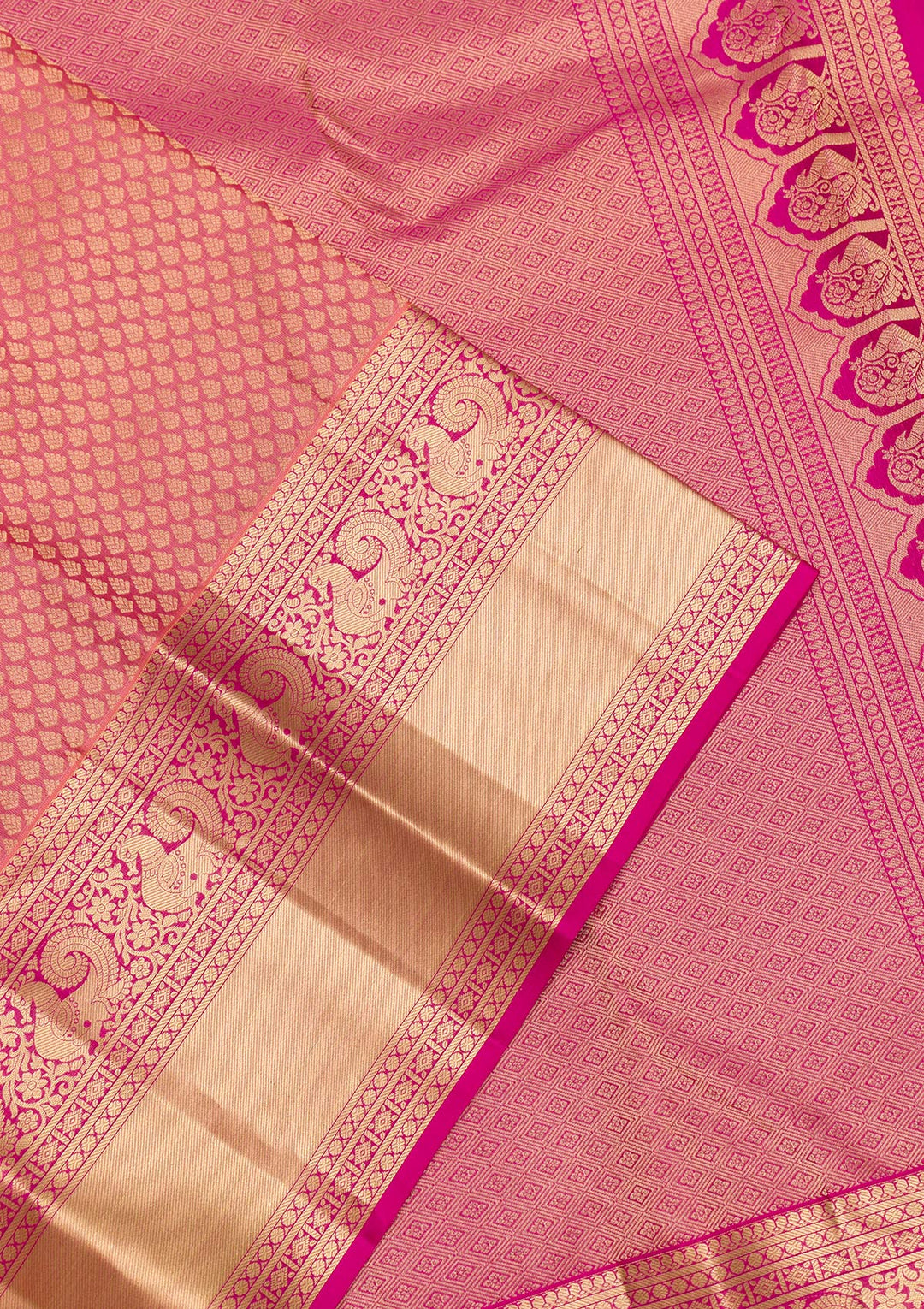 Pink Zariwork Pure Silk Saree-Koskii