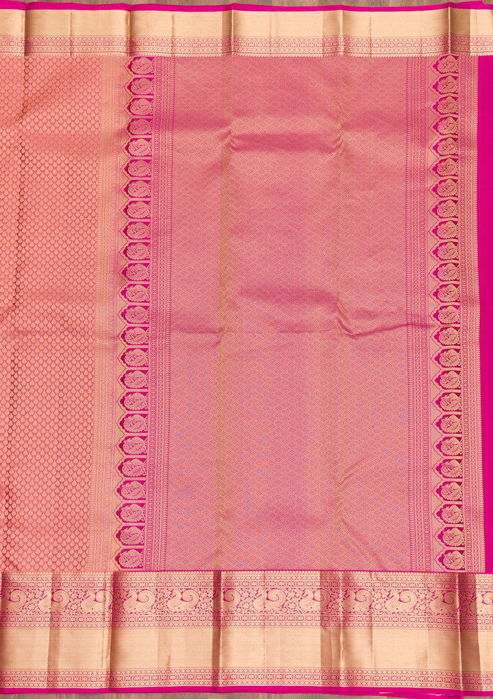 Pink Zariwork Pure Silk Saree-Koskii