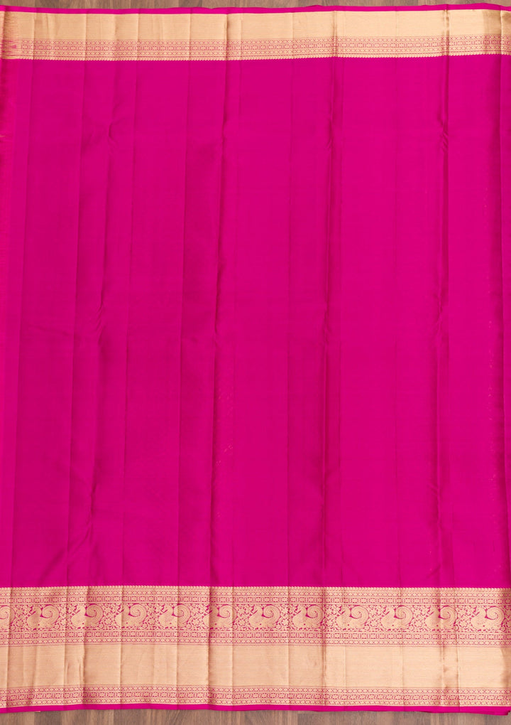 Pink Zariwork Pure Silk Saree-Koskii