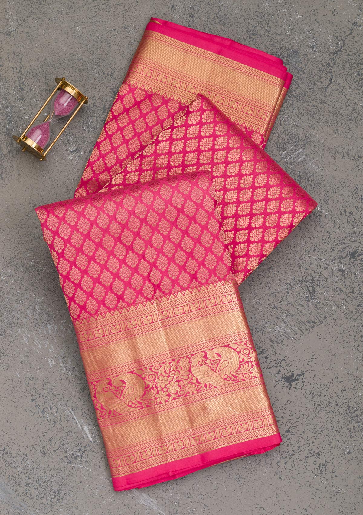 Pink Zariwork Pure Silk Saree-Koskii