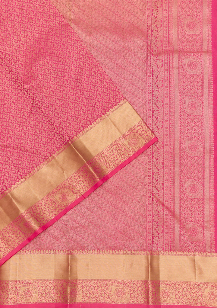 Pink Zariwork Pure Silk Saree-Koskii