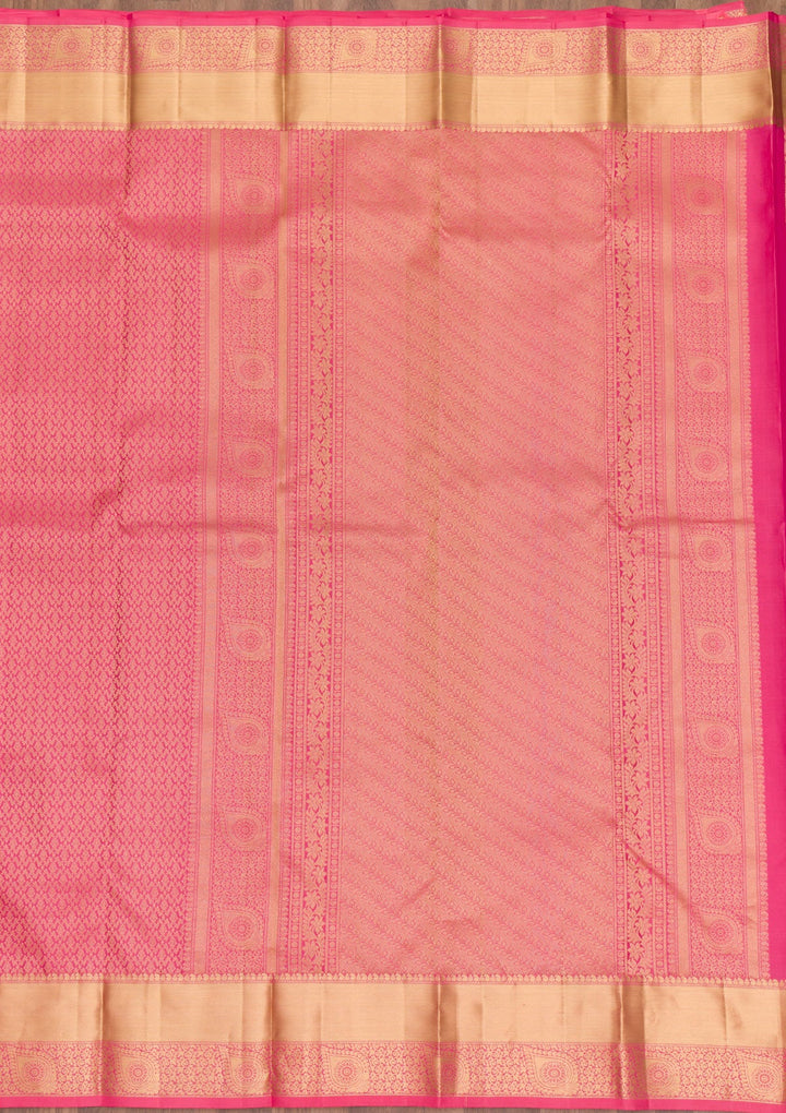 Pink Zariwork Pure Silk Saree-Koskii