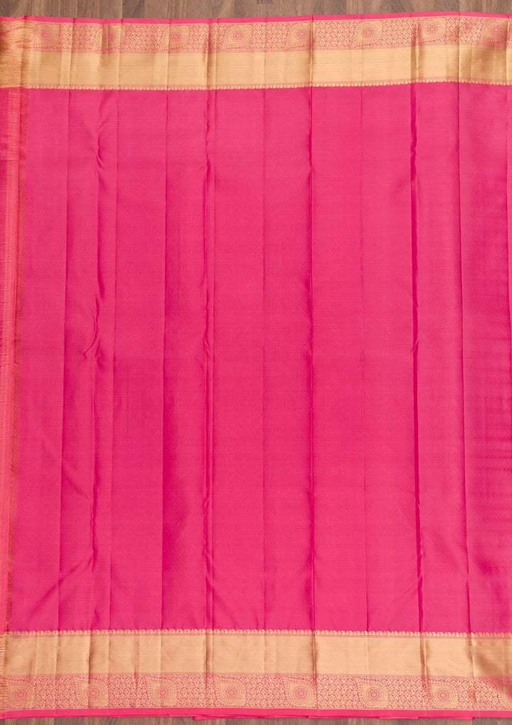 Pink Zariwork Pure Silk Saree-Koskii